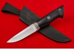 Нож Засапожный (95Х18, литье мельхиор, чёрный граб)